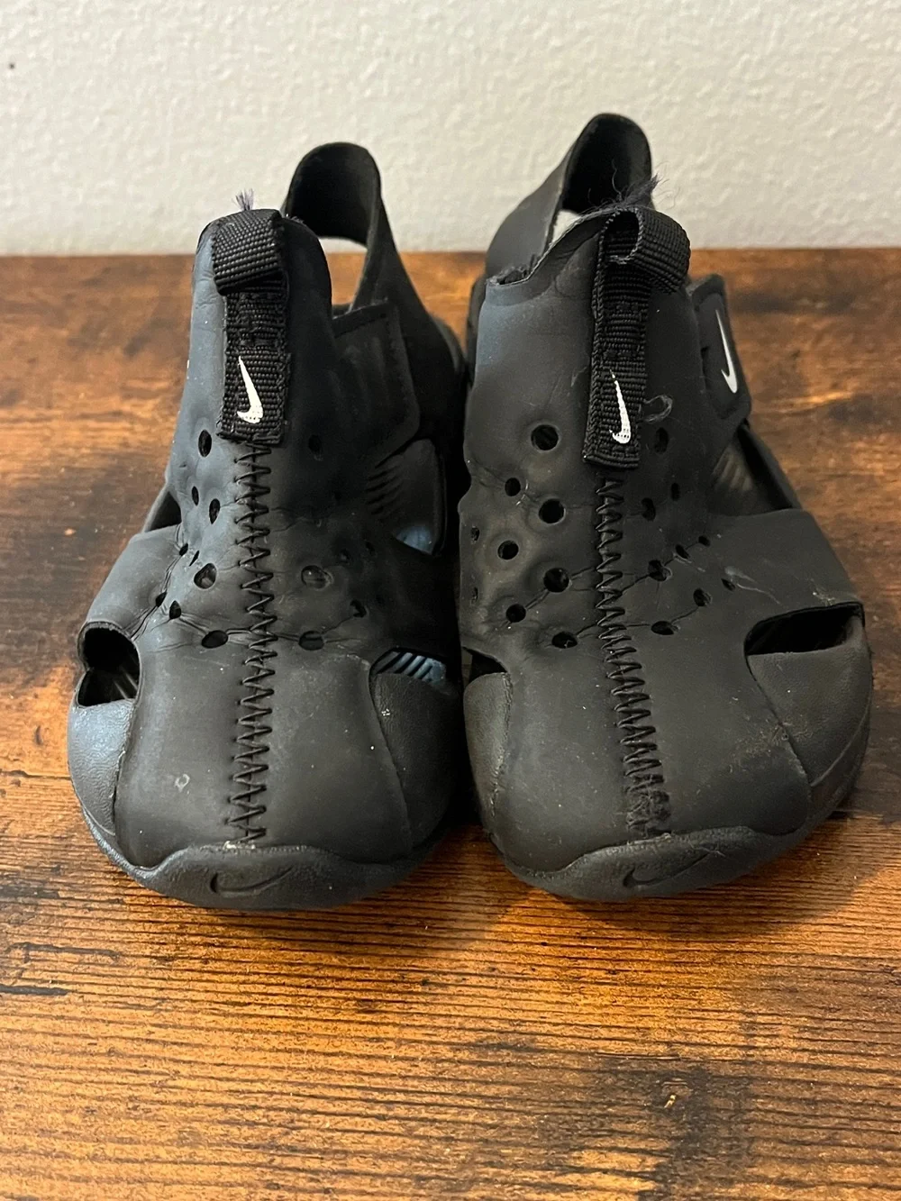 Nike Kids Black Open-Toe Adjustable Sport Sandals